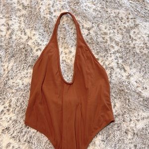 Rust halter neck RESA bodysuit size large - never worn